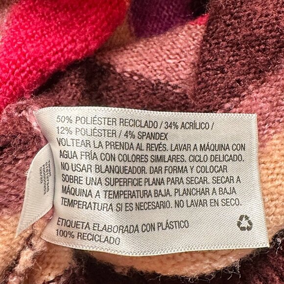 A New Day Soft Fuzzy Sweater Coloful Top Pink Purple Black Fall Winter Cozy XS - Picture 6 of 7